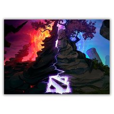 Магнит на холодильник большой - A4, Dota скала и молния Drabs