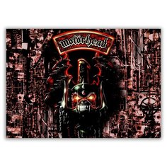 Магнит на холодильник малый - A5, Motorhead черный череп на коричневом Drabs