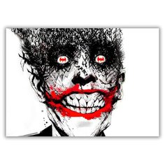 Магнит на холодильник малый - A5, Кровавая улыбка Джокера Drabs