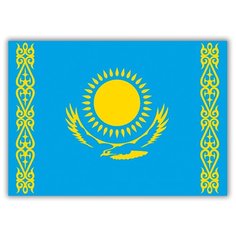Магнит на холодильник малый - A5, Флаг Казахстана Drabs
