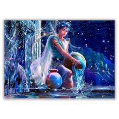 Магнит на холодильник большой - A4, Знак зодиака-Водолей Drabs