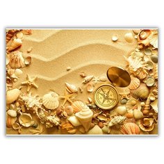 Магнит на холодильник большой - A4, Песок, компас Drabs