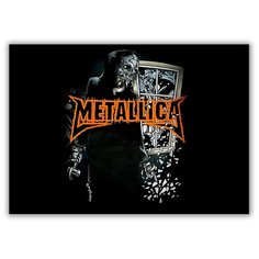 Магнит на холодильник большой - A4, Metallica Skull Drabs