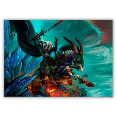 Магнит на холодильник малый - A5, Мужик на мифическом коне Drabs