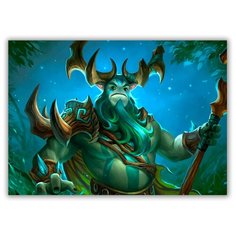 Магнит на холодильник большой - A4, Dota с рогами Drabs