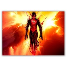 Магнит на холодильник малый - A5, Злой Флеш в огне Drabs