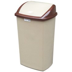 Контейнер мусорный прямоугольный BORA 50л ДхШхВ 400х340х680 мм с качающейся крышкой ПЛАСТИК КОРИЧНЕВЫЙ