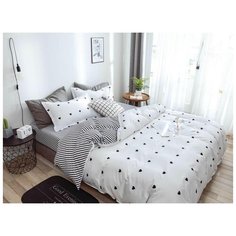 Комплект постельного белья Mency House WH Семейный, Поплин, наволочки 50x70, 70х70