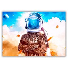 Магнит на холодильник большой - A4, Космонавт Drabs