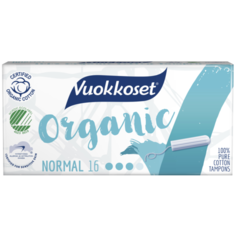 Органические тампоны без аппликатора Vuokkoset Organic Normal 16 шт