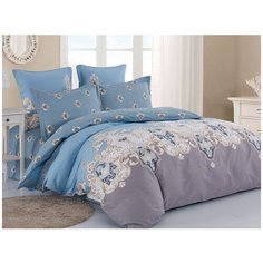 КПБ Cleo сатин набивной "Satin de Luxe" полуторный 150*210*1 160*230*1 70*70*2 15/756-SK