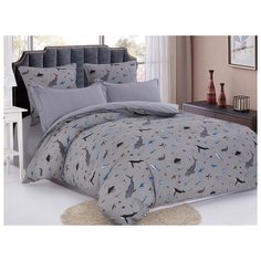 КПБ Cleo сатин набивной "Satin de Luxe" двуспальный 180*210*1 230*240*1 70*70*2 20/677-SK