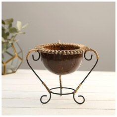 Подсвечник из кокоса "Ади" 20х20х15 см 5013614 Сима ленд