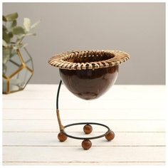 Подсвечник из кокоса "Бима" 16х16х18 см 5013613 Сима ленд