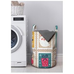 Корзина для хранения вещей JoyArty "Праздничные марки" 35x50 см, gaba-78639