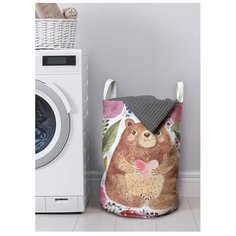 Корзина для хранения вещей JoyArty "Добрый медведь в цветах" 35x50 см, gaba-14555