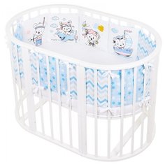 Lemony kids бортик в кроватку Kiddy Мишки голубой