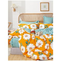 Постельное белье Milky Garden "Циния/Циния (компоньон)" 1,5-сп Наволочка 50х70 см 2 шт Простынь на резинке 90х200 см Пододеяльник 145х215 см