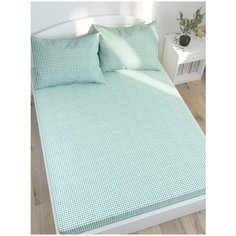 Простынь на резинке Сказка "Зеленая клеточка" 180х200 см