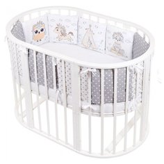 Lemony kids Бортик в кроватку Soul (12 предметов) белый/серый