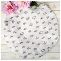 Amarobaby Простыня круглая на резинке Короны 75 х 75 х 12 см кофе