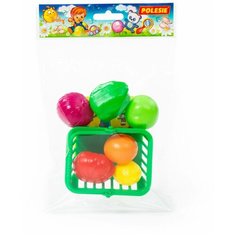 Игровой набор продуктов Полесье №13 с корзиной (7 элементов, в пакете)