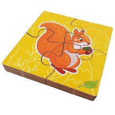 Деревянная развивающая логическая настольная игра «Пазл.Дикие животные» LivCity н00106