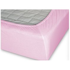 Простыня Cleo трикотажная на резинке 120*200*25 12/03 (св.розовый)