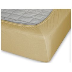 Простыня Cleo трикотажная на резинке 200*200*25 20/21 (горчица)