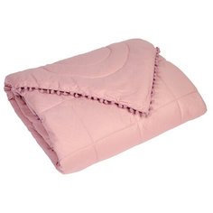 Одеяло плед Bubble Gum с помпонами 140х205 слива Sn Textile