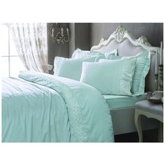 Комплект постельного белья Tivolyo home ELEGANT бирюзовый Евро