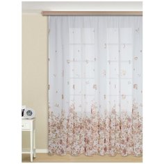 Тюль ТД Текстиль 94430 на ленте, 270 см коричневый