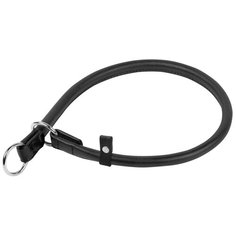 Ошейник удавка рывковый кожаный круглый для собак черный 13 мм 60 см Collar WauDog Glamour (1 шт)