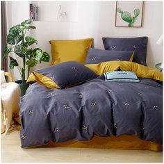 Комплект постельного белья СИТРЕЙД CPSR-012, Евро, простыня на резинке 180х200х30, наволочки 50x70, 70x70