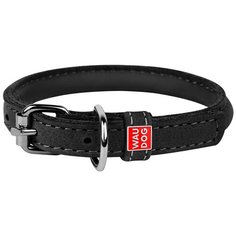 Ошейник кожаный круглый для длинношерстных собак черный 13 мм 45 – 53 см Collar WauDog Soft (1 шт)