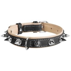 Ошейник кожаный для собак с шипами черный верх 35 мм 51 – 71 см Collar WauDog Soft (1 шт)