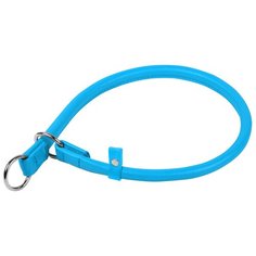 Ошейник удавка рывковый кожаный круглый для собак синий 13 мм 60 см Collar WauDog Glamour (1 шт)