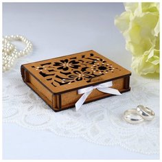 Шкатулка под кольца "Цветочная", 10х9,5х2,6 см 4371023 Сима ленд