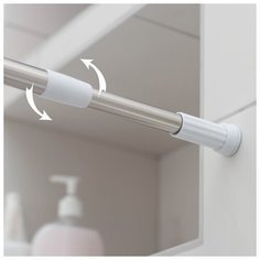 Карниз для ванной комнаты 110-200 см нержавеющая сталь 1492509 Сима ленд