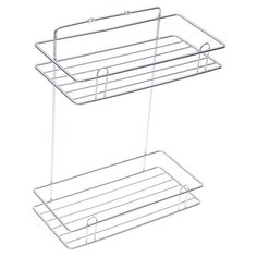 Полка 2-х ярусная, прямая, цвет хром зеркальный 2564488 Сима ленд