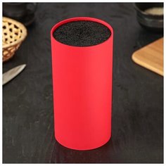 Подставка для ножей "Нео" с наполнителем, покрытие Soft-touch, 22х11 см, цвет красный 3936215 Сима ленд