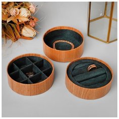 Подставка для украшений "Круг" универсальная, набор 3 штуки, 11*11*3,5 см, цвет морской 5111735 Сима ленд
