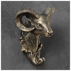 Крючок фигурный "Баран" бронза 8х10х13см 4833202 Хорошие сувениры