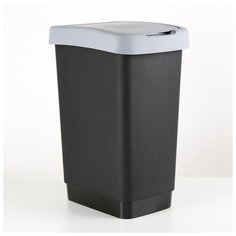 Контейнер для мусора ТВИН 25л, цвет серый 4518106 Idea (М Пластика)