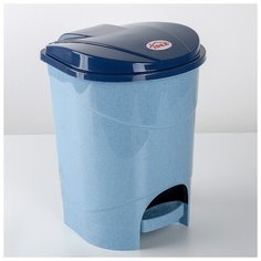 Контейнер для мусора 7л с педалью голубой мрамор 1155675 Idea (М Пластика)