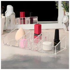 Органайзер д/хранения космет принад 11секц 22*9*5см прозрачн 3734567 Сима ленд