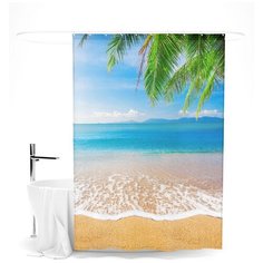 Шторка для ванной "Сирень"; Beautiful sea; Размер: 145 х 180