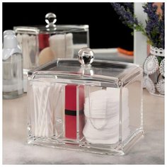 Контейнер д/хранения космет принад 13*14*11см прозрачный 2565947 Сима ленд