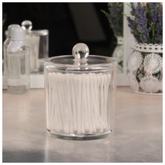 Контейнер д/хранения ватных палочек d9,3*13см прозрачн 2565943 Сима ленд