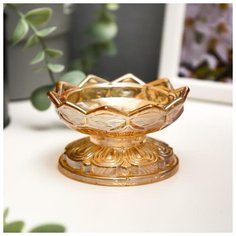 Подсвечник стекло на 1 свечу "Купавка" карамельный перламутр 4,5х8х8 см 5163396 Сима ленд